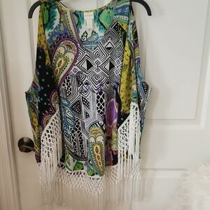 Chico's Cold Shoulder PaisleyTop